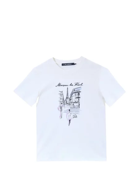 Tricou Karl Lagerfeld cu imagine alb
