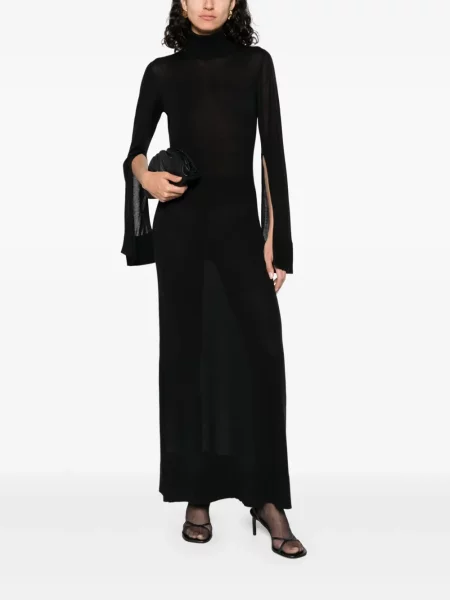 Rochie Toteme tricotate cu crăpătură de costum negru