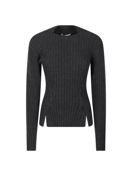 Lniany sweter Victoria Beckham szary