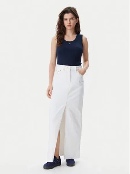 Tommy Jeans Džínová sukně Claire Écru