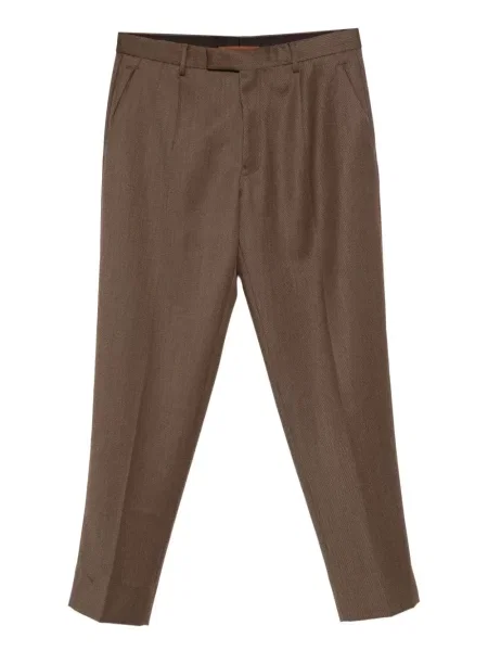 Vlněné kalhoty Zegna hnědé