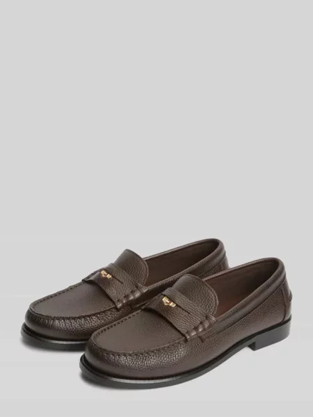 Loafersy z naturalnej skóry bydlęcej z detalem z logo Tommy Hilfiger