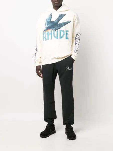 Siuvinėtos kelnės Rhude juoda