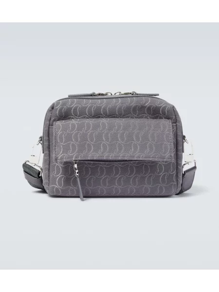 Geantă Christian Louboutin din jacard gri