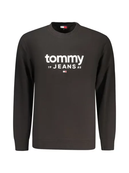 Hanorac crewneck Tommy Hilfiger cu imagine cu decolteu rotund negru