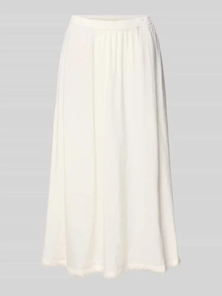 Spódnica midi z czystego lnu Tommy Hilfiger biała