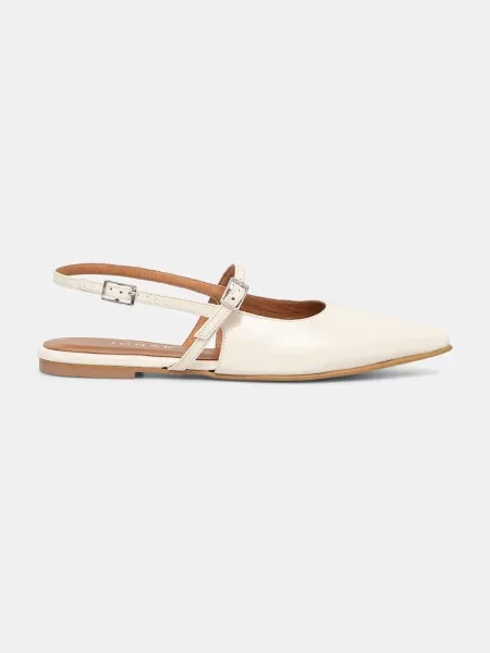 Кожаные балетки Jonak с открытой пяткой бежевые