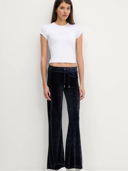 Спортивні велюрові штани Juicy Couture Monogram Lisa візерунок синій