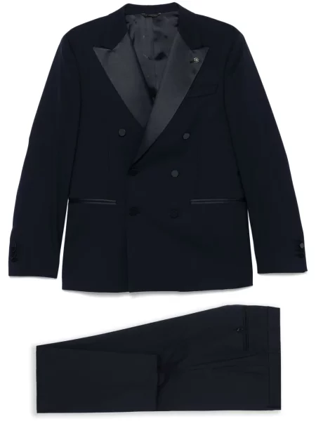 Costum Manuel Ritz din satin de costum albastru