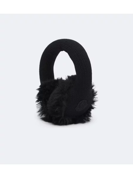 Căciulă Moncler de lână cu autograf negru