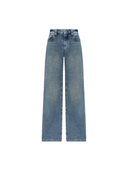 Szerokie jeansy Emporio Armani niebieskie