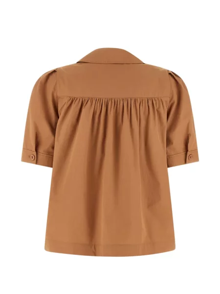 Cămașă Chloé cu broderie maro