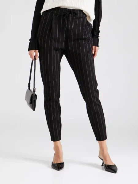 VERO MODA Nohavice VMEVA čierna biela