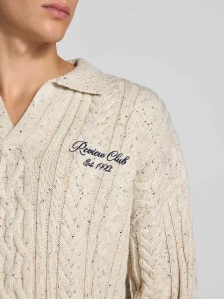 Sweter z dzianiny krój regular fit z dodatkiem wełny Review