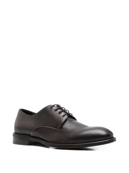 Pantofi derby Canali din piele maro