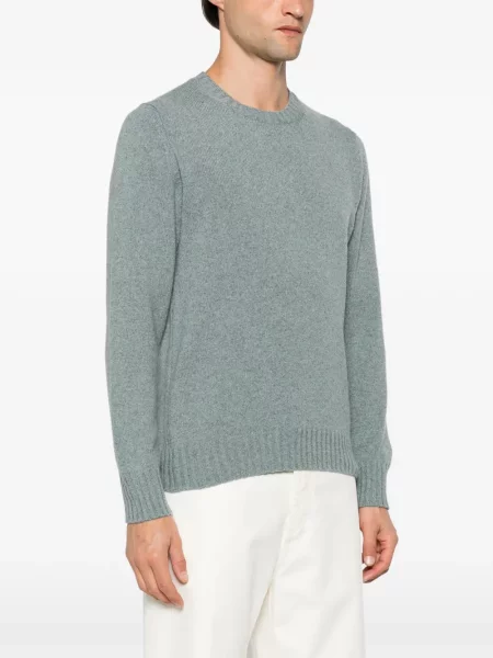 Πουλόβερ Piacenza Cashmere κασμίρ με στρογγυλή λαιμόκοψη μπλε