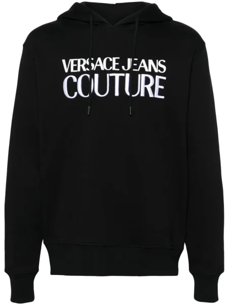 Hanorac cu glugă Versace Jeans Couture cu broderie negru