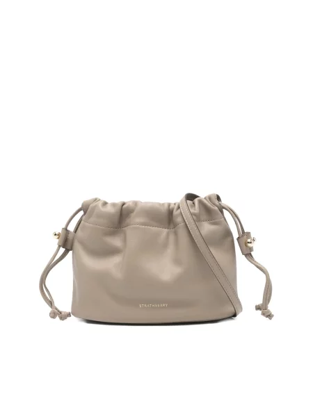 Torebka skórzana Strathberry beżowa