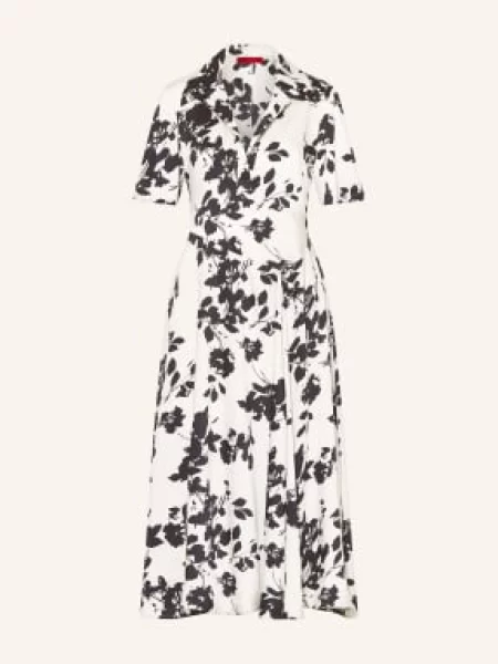 Max & Co. Satyna Sukienka Balta weiss czarna