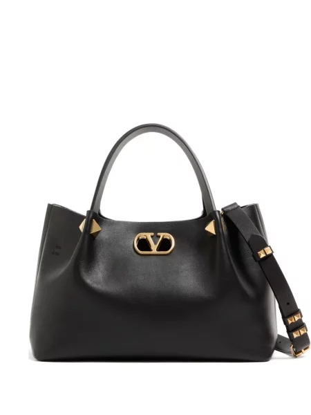 Geantă shopper Valentino Garavani din piele negru