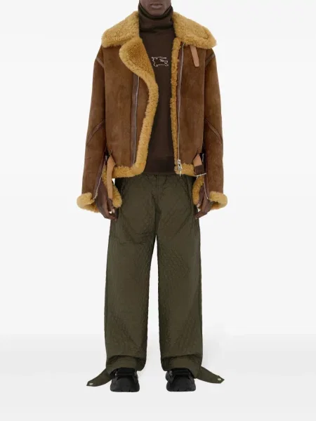 Plisuoti kelnės Burberry žalia