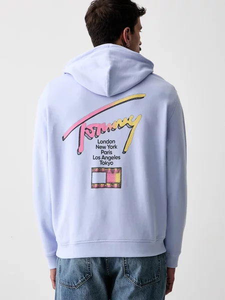 Tommy Jeans bluza z kapturem niebieska