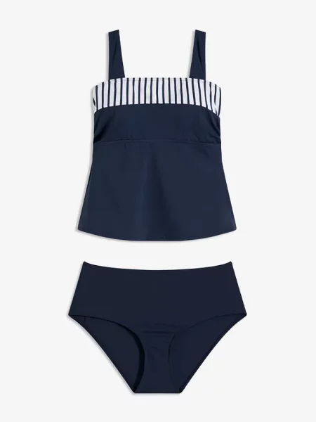 Tankini z szerokimi ramiączkami komplet niebieski