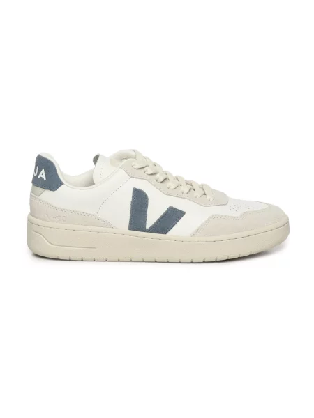 Sneakersy Veja zamszowe z okrągłym noskiem wiązane białe