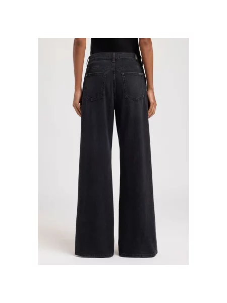 Szerokie jeansy 7 For All Mankind czarne