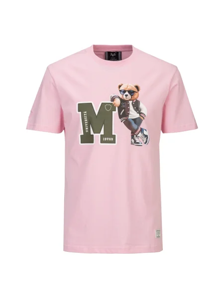 ITALIA Tricou Rafael College maro caramel / oliv / roz / murdar alb