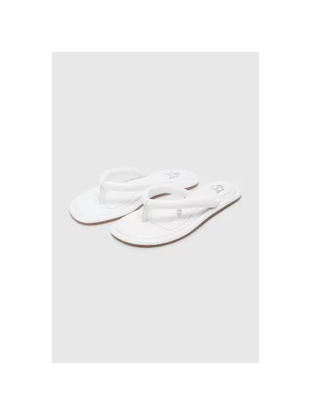Naked Wolfe japonki skórzane Grenada na płaskim Grenada White Leather biały