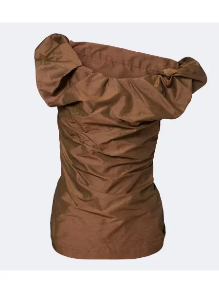 Top Vivienne Westwood din țesătură twill maro