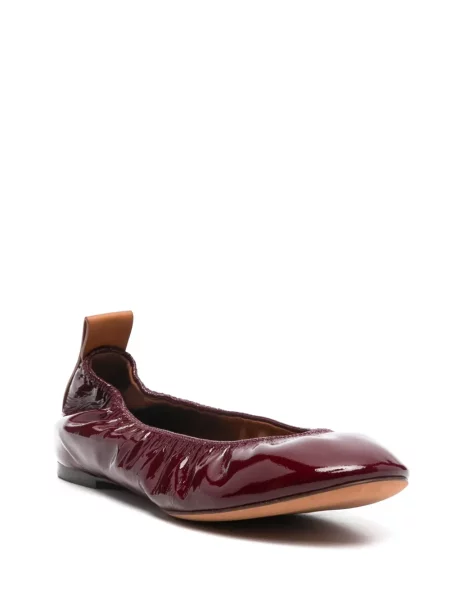 Balerini Lanvin din piele de lac roșu