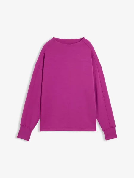 Bluza oversize z miękkiego materiału scuba fioletowa