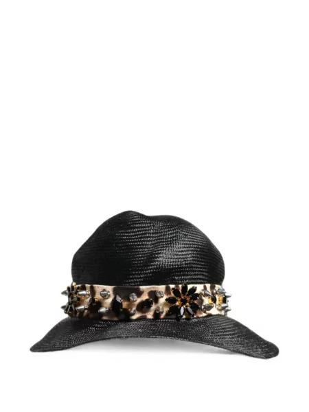 Leopárdmintás napkalap Dolce & Gabbana nyomtatás fekete