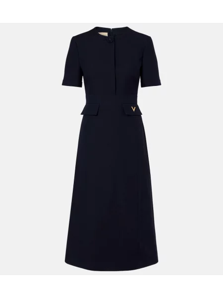 Rochie midi Valentino din crep albastru