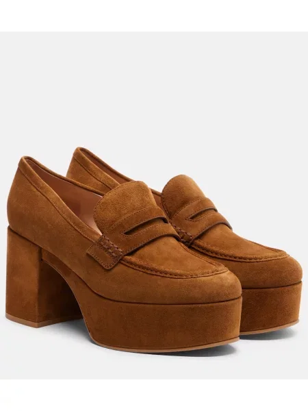 Pantofi cu toc Gianvito Rossi din piele de căprioară maro