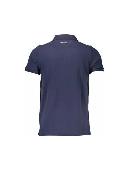 Krótki polo Cavalli Class z krótkim rękawem elegancke niebieskie
