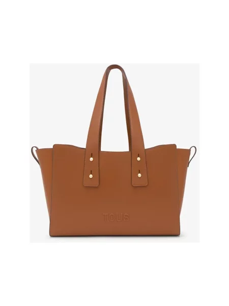 Tous torebka shopper z imitacji skóry brązowa