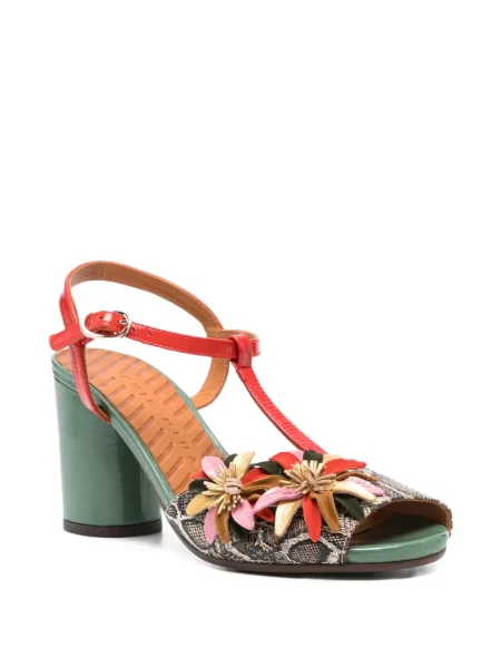 Sandale Chie Mihara din piele cu model floral maro