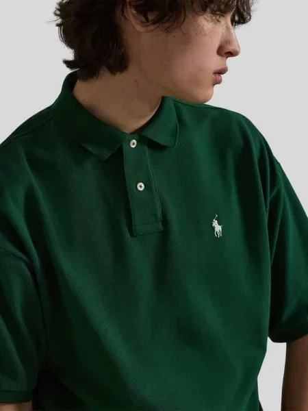 Koszulka polo z czystej bawełny o kroju loose fit Polo Ralph Lauren zielona