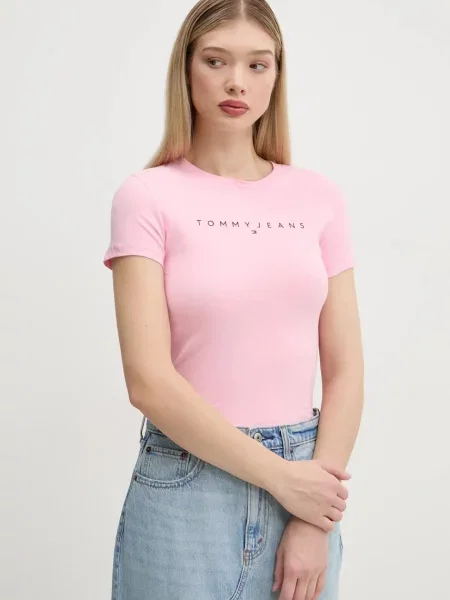 Тениска Tommy Jeans розово