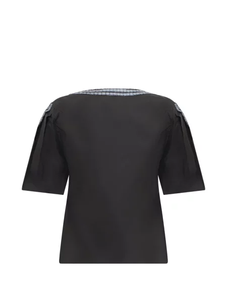 Top Alberta Ferretti cu broderie negru