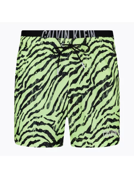 Plavecké šortky Calvin Klein Medium Double WB-Print zebra citrust burst zelené