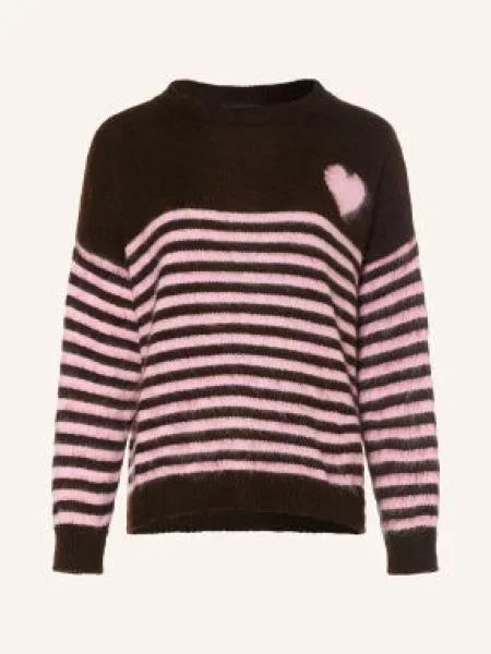 Miss Goodlife Sweter Z Alpaki braun różowy