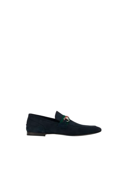 Półbuty Gucci skórzane niebieskie