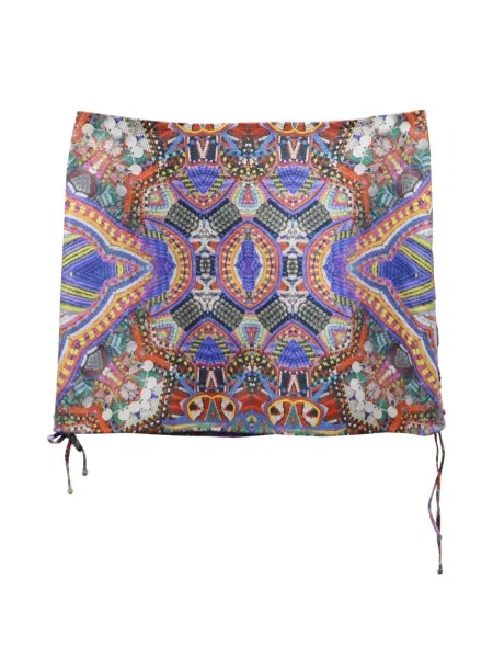 Fusta mini Camilla cu imagine cu imprimeu geometric albastru