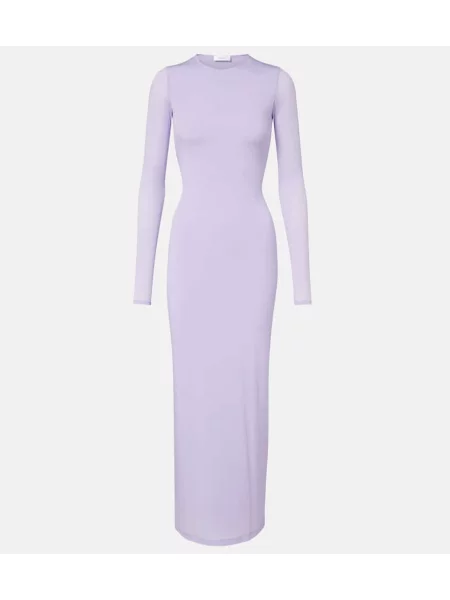 Rochie maxi Wardrobe.nyc din jerseu de costum violet