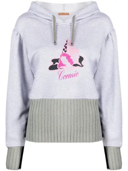 Bluza z kapturem Cormio z nadrukiem szara
