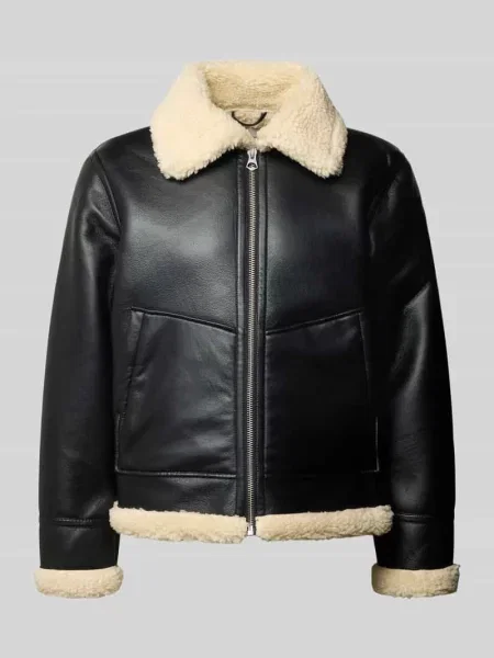 Kurtka o kroju regular fit z imitacji skóry model ‘Liverpool’ Jack & Jones czarna